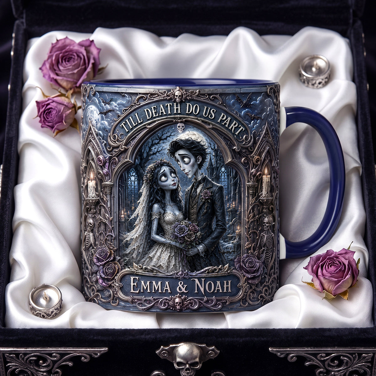 Gothic Love Couple Coffee Accent Mug - Personalized Gifts For Couple 05HADH140726