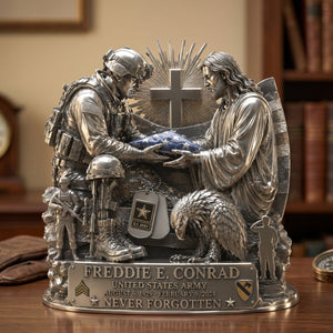 God Bless Our Veteran Plaque - Personalized Keepsake To Remember Veteran 03qhtn190626