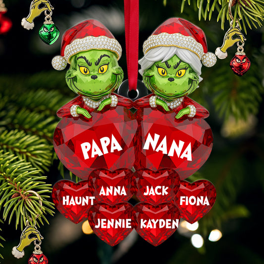 Grandparents Heart Ornament - Personalized Christmas Gifts For Grandparents 04NALU280825