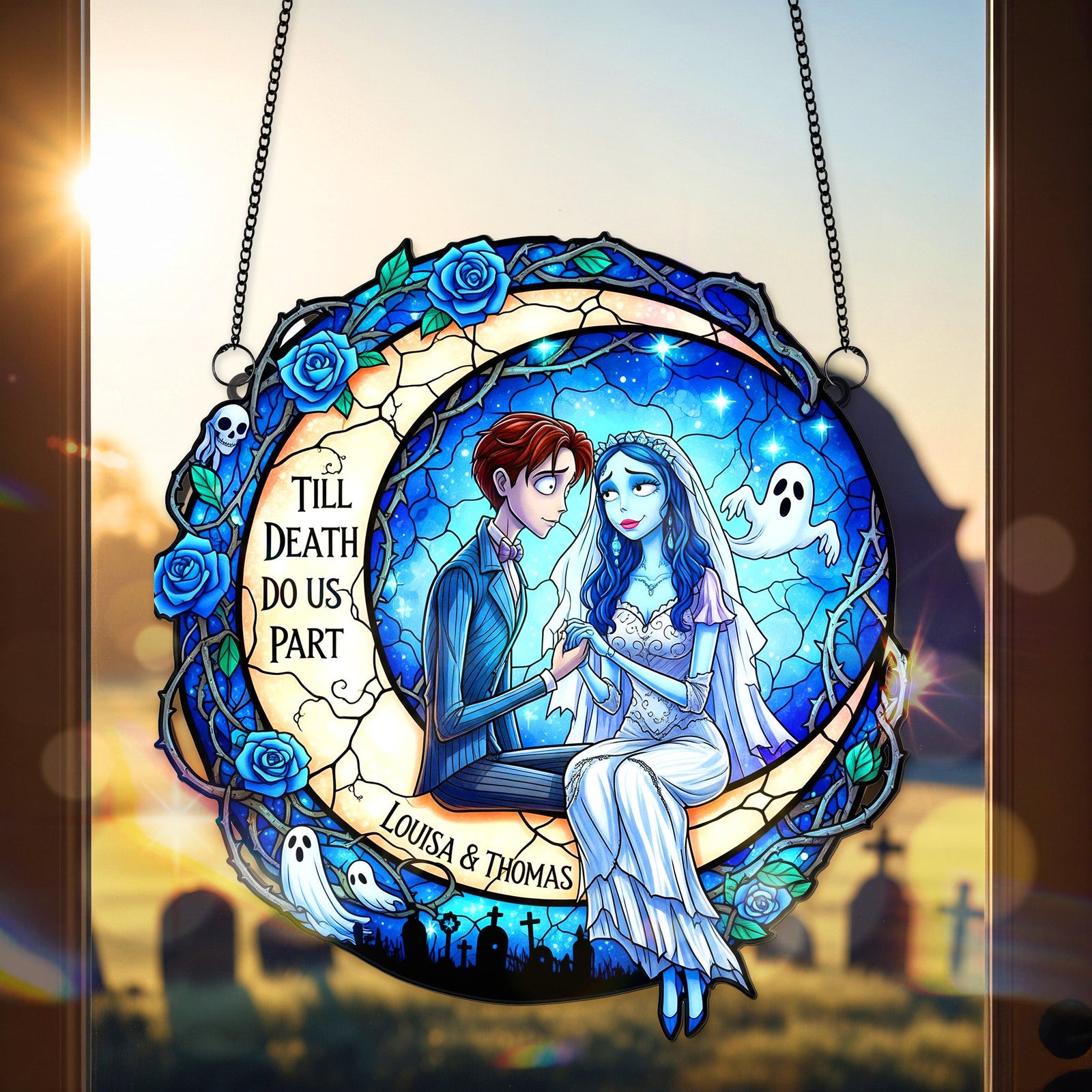 Till Death Do Us Part Suncatcher Ornament Personalized Gifts For Couple 05HUMG080825