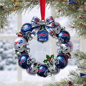 Helmet Wreath Ornament, Personalized Gifts For Sport Lovers 06qhlu171026