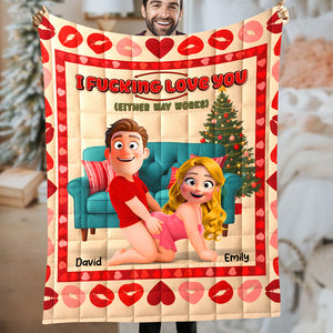Naughty Couple Blanket - Personalized Gifts For Couple 03naqn011125 - Blanket - GoDuckee