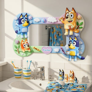 Personalized Gifts For Kid Fans Mirror, Cartoon Puppy Family 01TGMG240725
