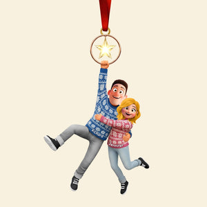 Fun Couple Hanging Together Acrylic Ornament - Personalized Gifts For Couple 01qhqn281025 - Ornament - GoDuckee