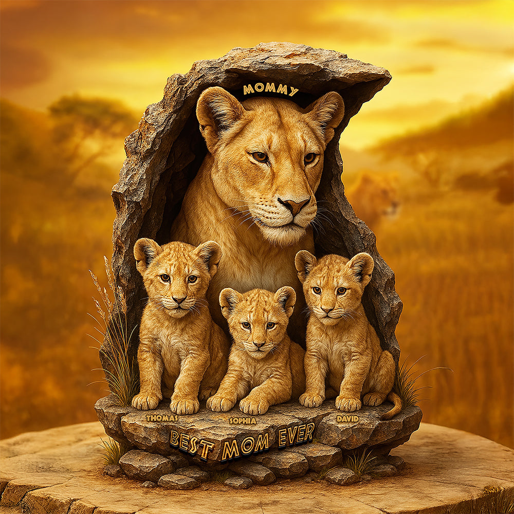 Lion Mom Plaque - Personalized Gifts For Mother 03xqqn290325-Homacus