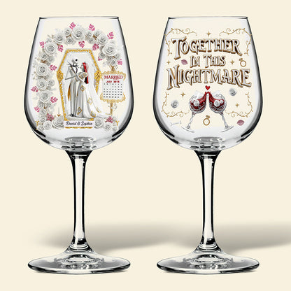 Gothic Wedding Wine Glass - Personalized Gifts For Couple 03ohqn060825