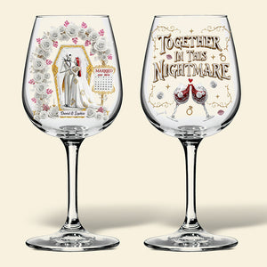 Gothic Wedding Wine Glass - Personalized Gifts For Couple 03ohqn060825