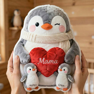 Penguin Mom Pillow - Personalized Gifts For Mom 01NADT020326