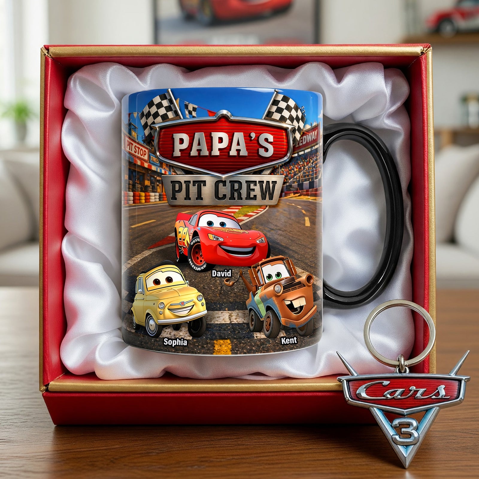 Papa Racing Crew Magic Mug - Personalized Gifts For Dad 03PAQN040526