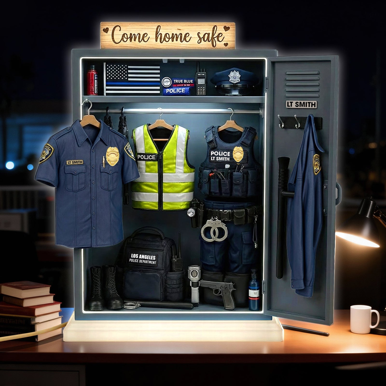 Police Personal Locker Light Box, Personalized Gifts For Police Office, Sheriff, Detective,... 01qhqn221225