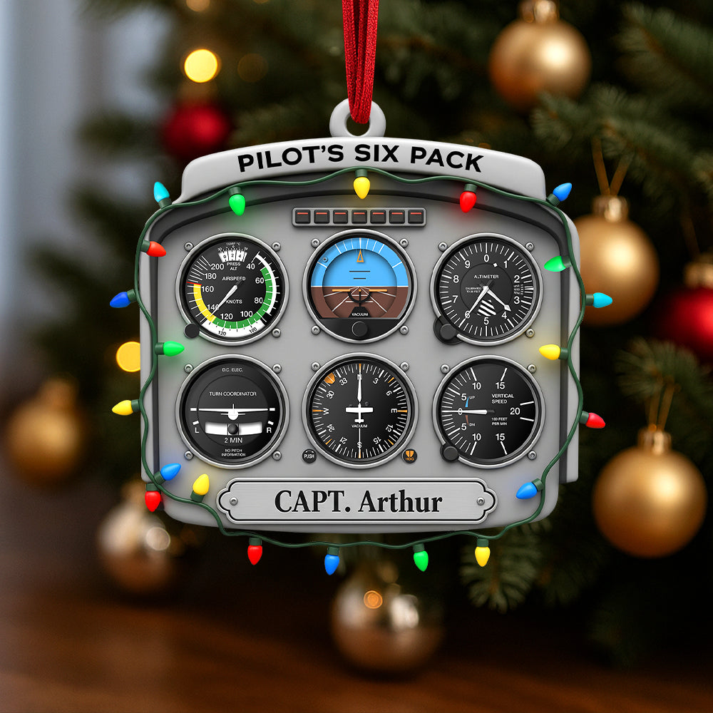 Personalized Gifts For Pilot Christmas Ornament 01hutn120925 Flight Instruments Six Pack
