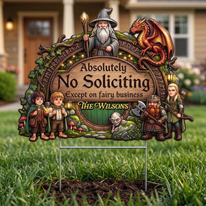 Absolutely No Soliciting Yard Sign - Personalized Gifts 01natn050826
