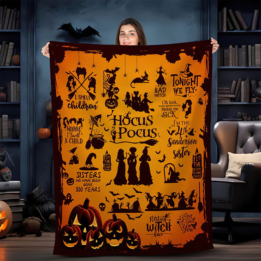 Personalized Hocus Pocus Witch Blanket, Halloween Gifts 02acxx280824-Homacus