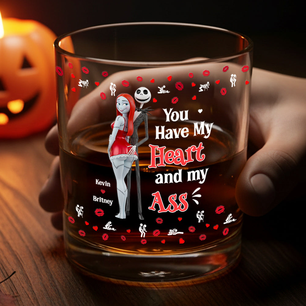 Funny Couple Halloween Glass Mug Personalized Gifts For Couple 01NADT120925