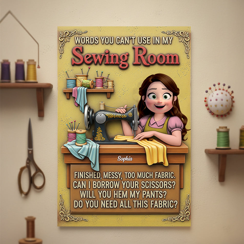 Personalized Funny Gifts For Sewing Lovers Metal Sign 01natn051225