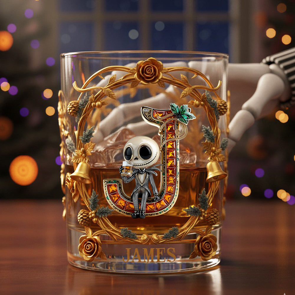 Spooky Gothic Alphabet Glass Mug Personalized Gifts For Fans 05TGDT061025