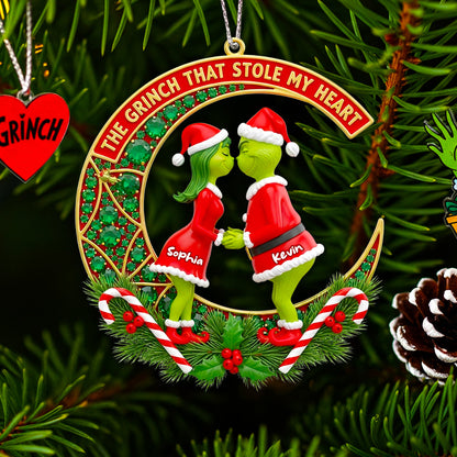 Green Couple Christmas Ornament - Personalized Gifts For Couple 02TODT160825