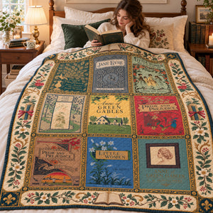 Vintage Book Collection Blanket - Personalized Gifts For Book Lovers 03nalu091026