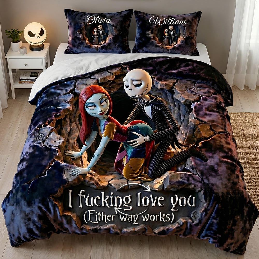 Spooky Couple Quilt Bedding Set Personalized Gifts 07TGDT081225