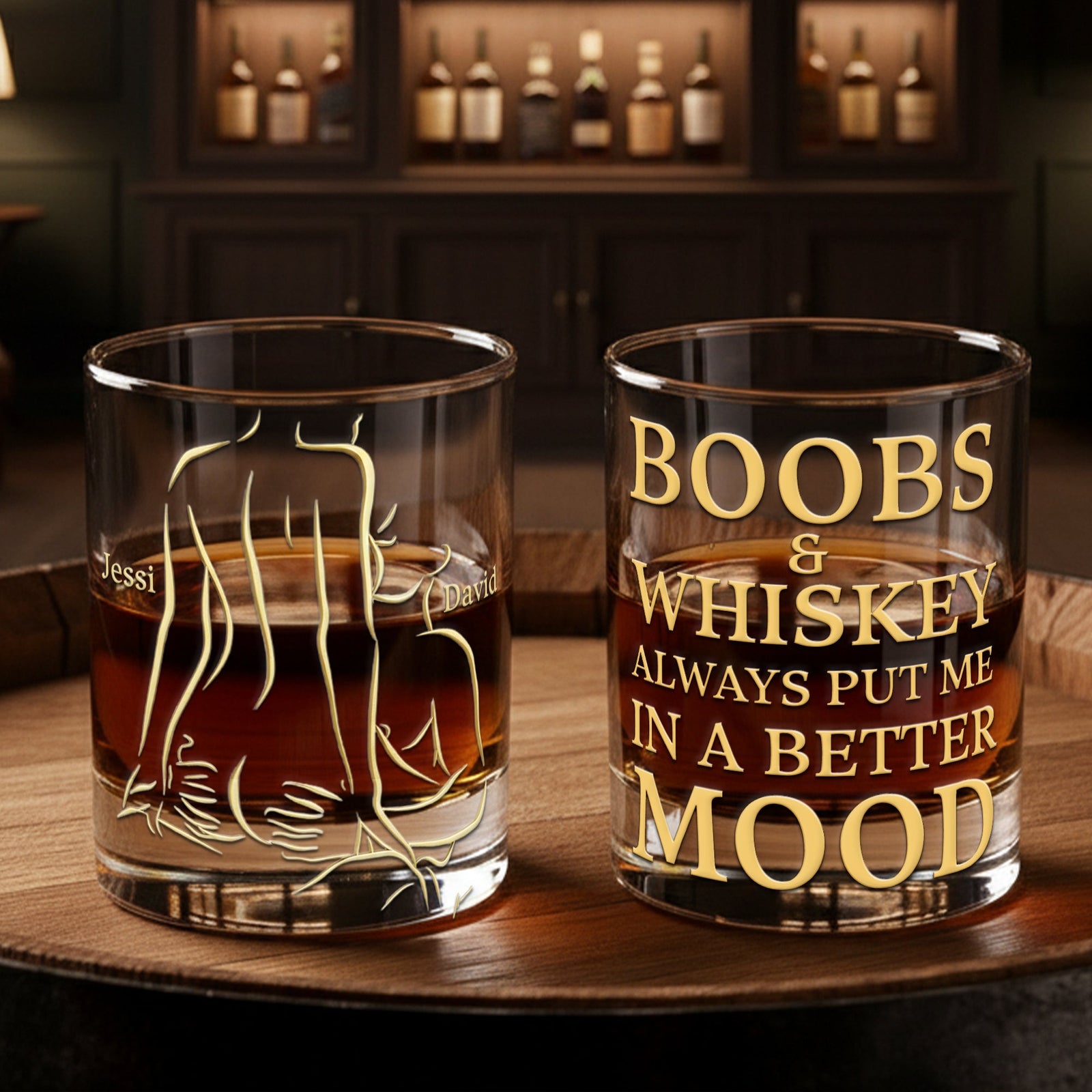 The Best Mood Round Glass - Personalized Gifts For Couples 03NALU221125