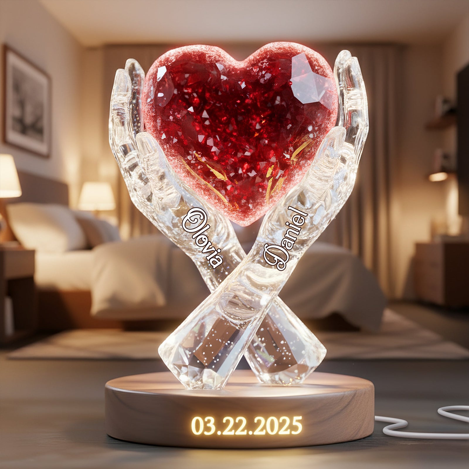 Heart Of Love Acrylic Light Box - Personalized Gift For Couples 06HYLU151225