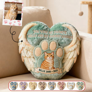 Custom Photo Heaven Dog & Cat Shaped Pillow, Personalized Keepsake To Remember Lost Pets 01qhmg191225