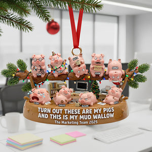 Fun Pig Office Worker Acrylic Ornament, Personalized Gifts For Coworker 04qhdt241125