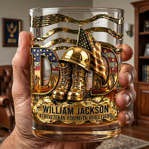 Proud Veteran Dad Drinking Glass - Personalized Gifts For Dads 03tgtn070526