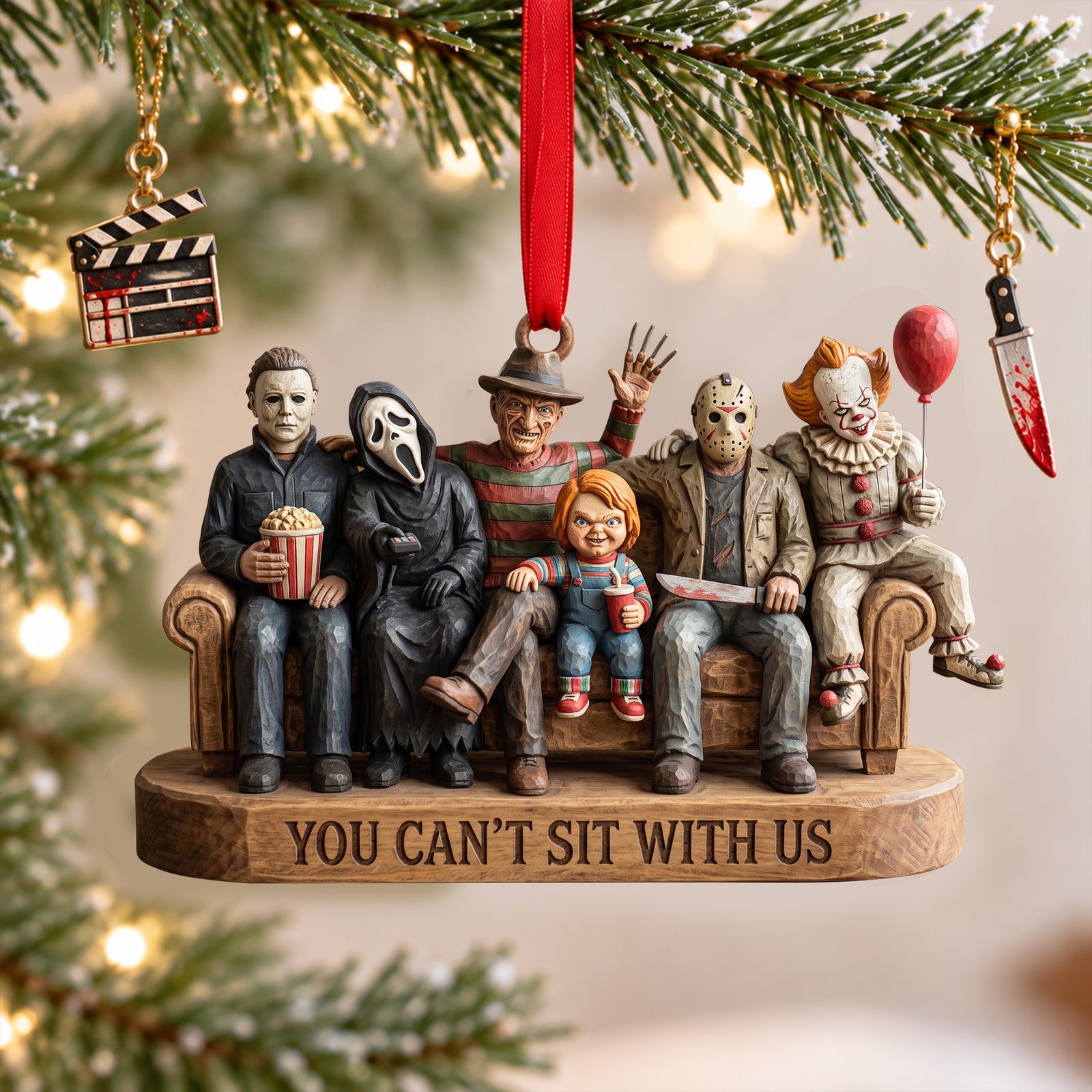 Midnight Slashers Merry Christmas Acrylic Ornament - Personalized Christmas Gifts For Horror Lovers 04nalu081026