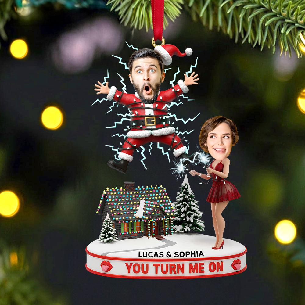 Fun Couple Electric Shock Ornament, Custom Photo Gifts For Couple 01qhtn151025