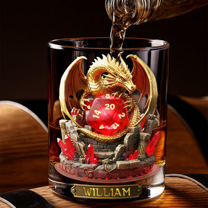 Legendary Dragon Dice Round Glass - Personalized Gifts For Drinking Lovers 01PALU151225