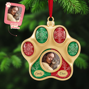 Personalized Gifts For Cat Lovers, Cat Paw Shape Acrylic Christmas Ornament 03kita141025