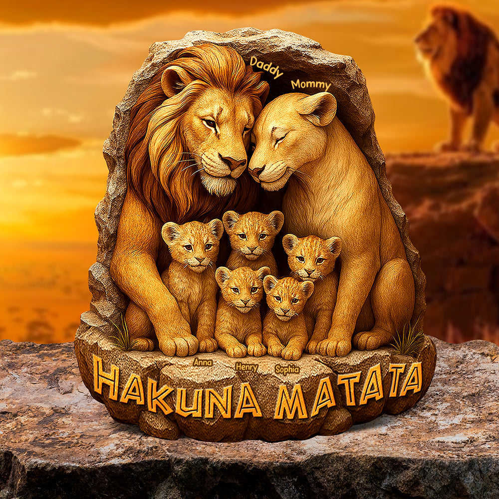 Personalized Gifts For Family Plaque Lion Mom And Dad 05XQQN040425 - Shaped Plaques - GoDuckee