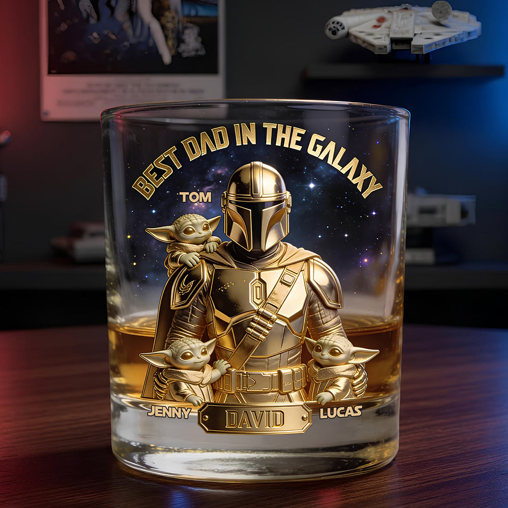 Great Space Dad Round Glass - Personalized Gifts For Dads 02PGDT040526