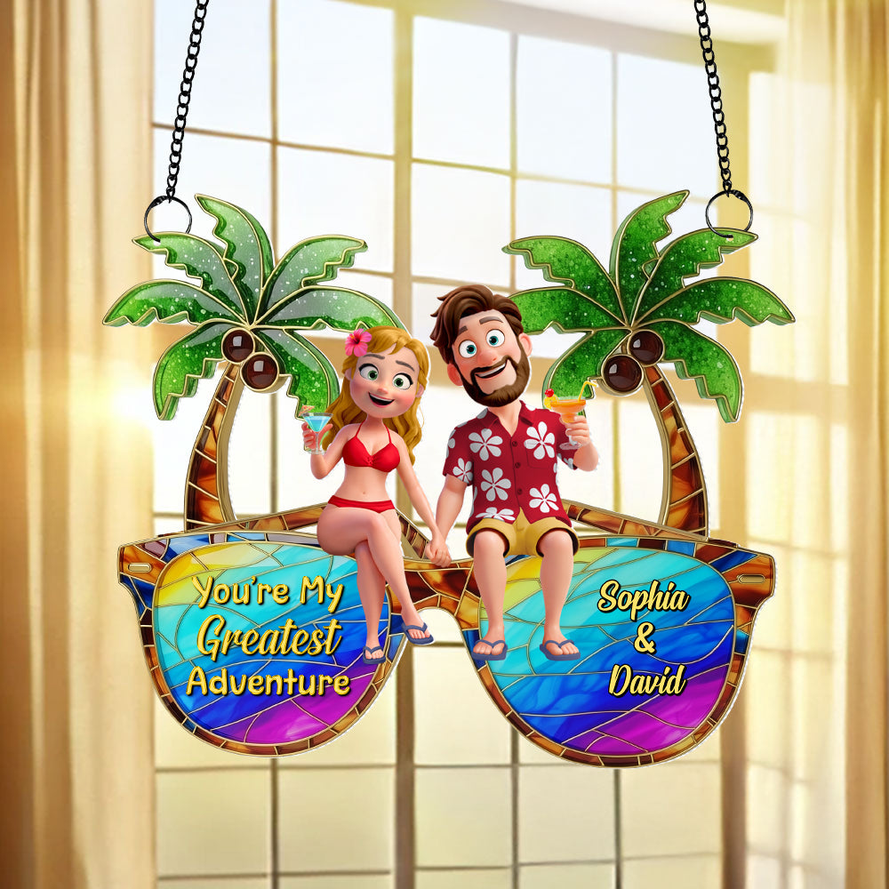 Personalized Gifts For Couple Suncatcher Ornament, Tropical Vacation 01tgtn220725hg