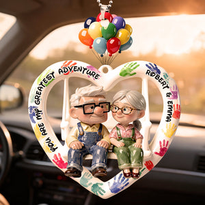 Old Couple Car Ornament Personalized Gifts For Couple 03TODT020226