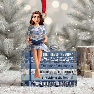 Toile de Jouy Reading Girl Christmas Ornament Personalized Gifts For Book Lovers 01ohtn041125