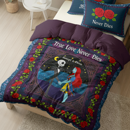 Skeleton Couple Quilt Bed Set - Personalized Gifts For Couple 06HULU080825