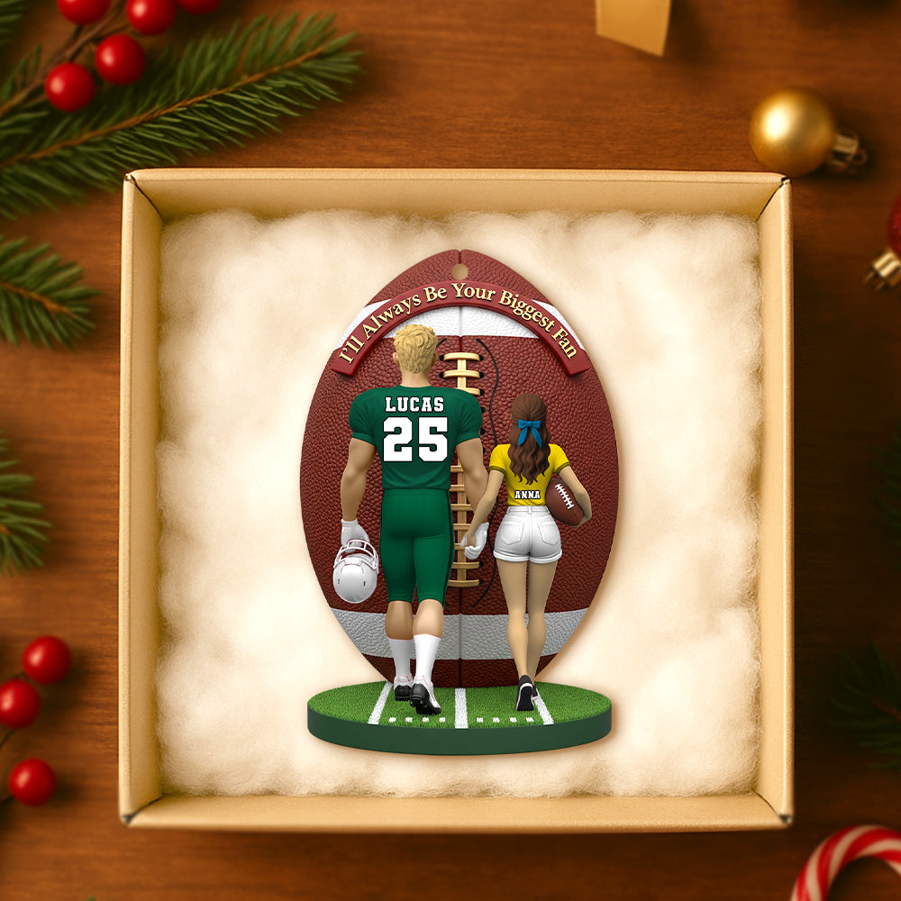 American Football Couple Personalized Gifts For Him Christmas Ornament 02natn030925