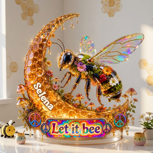 Peace Bee Acrylic Light Box - Personalized Gifts For Hippie 03qhlu300626