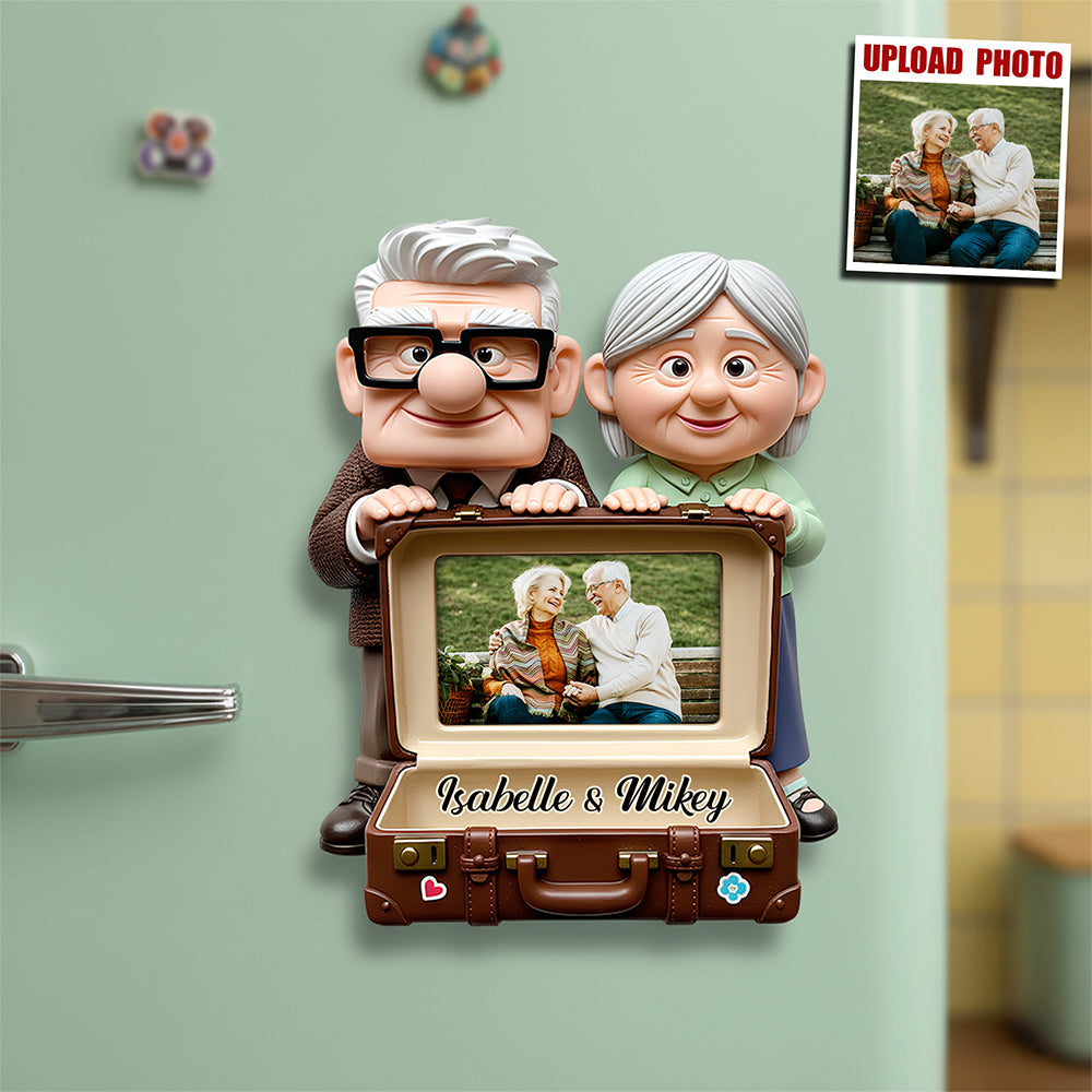Romantic Old Couple Fridge Magnet Custom Photo Gifts For Couple 04PGDT181125