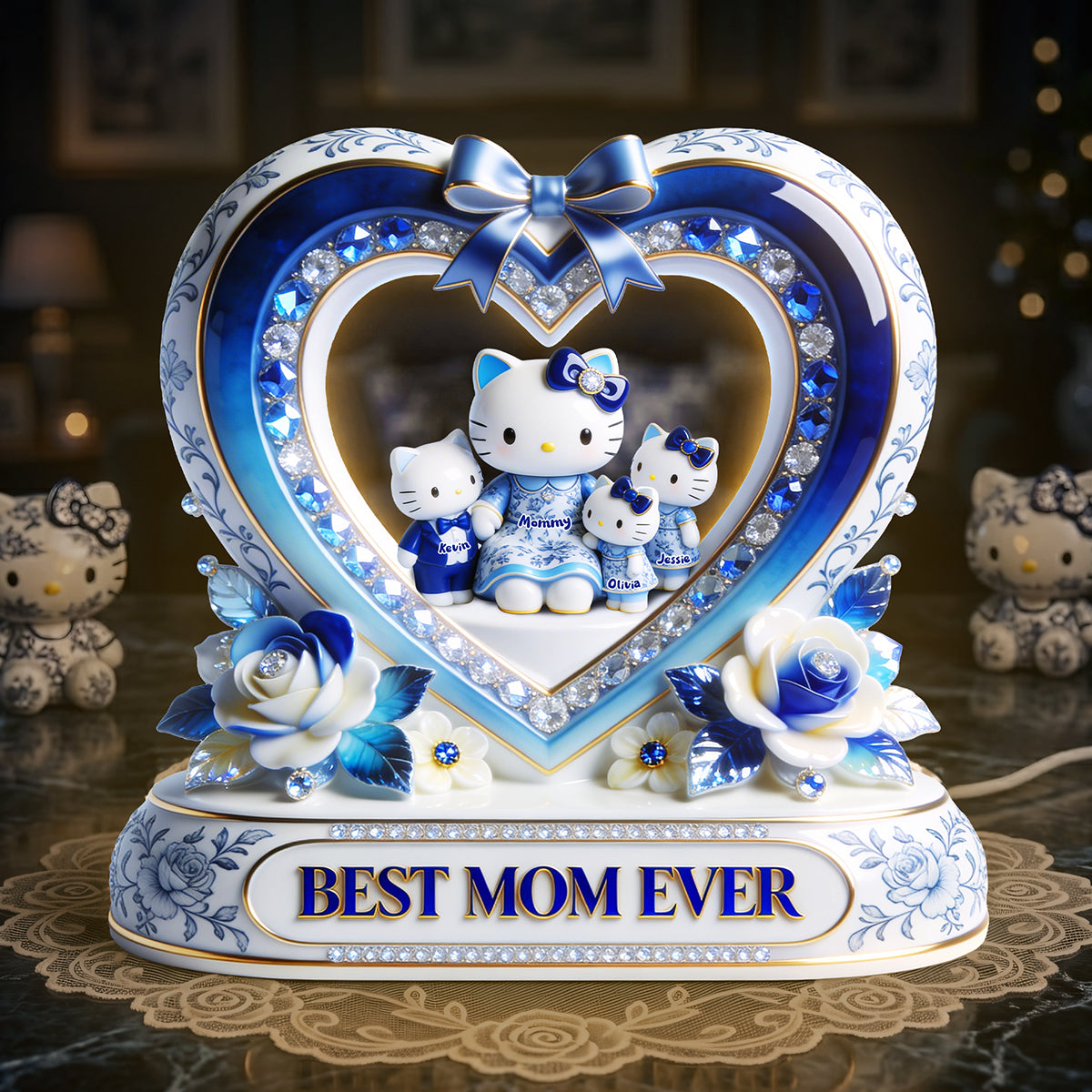 Lovely Mama Mom Toile De Jouy Custom Shape Light Box - Personalized Gifts For Mom 01PGTA150426