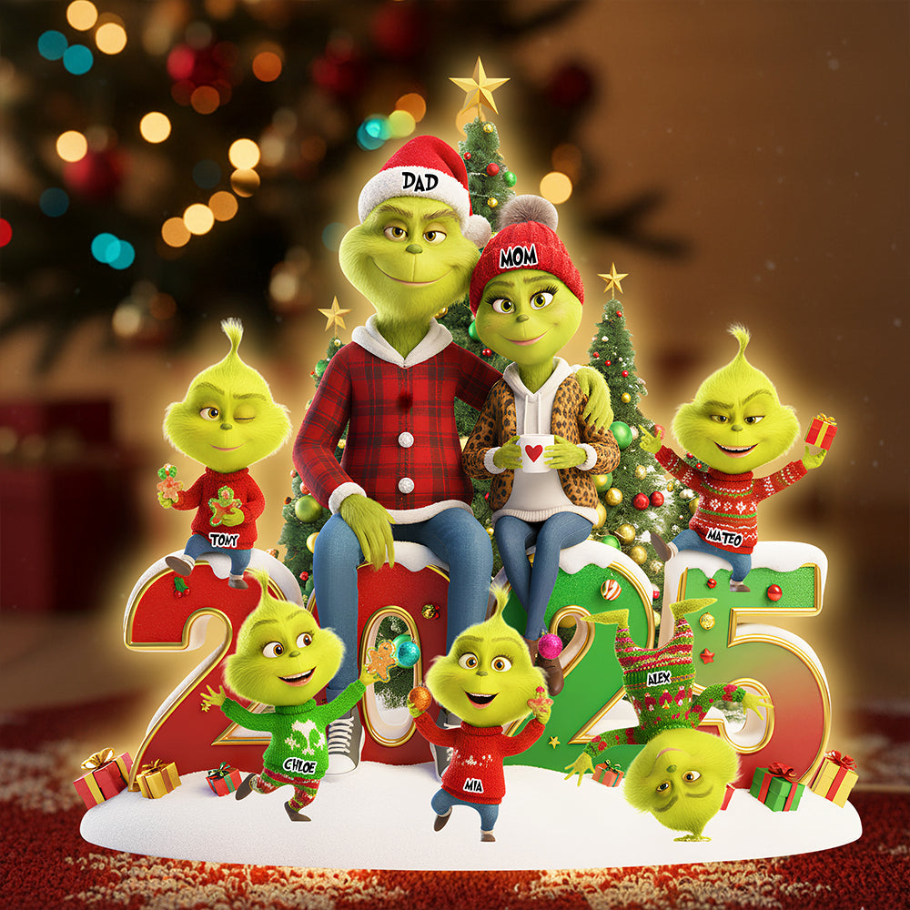 Naughty Green Monsters Acrylic Light Box Personalized Christmas Gifts For Family 04nadt051125