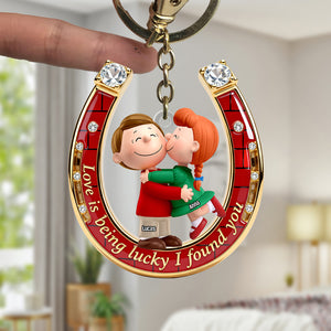 Romantic Couple Horseshoe Keychain - Personalized Gift For Couples 06OHTN121225