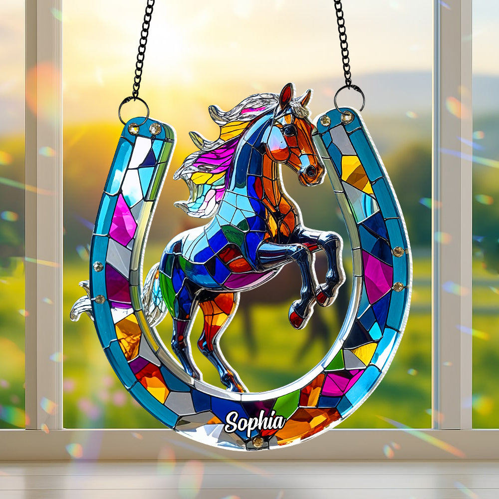 Personalized Horse Suncatcher Ornament, Custom Gift For Horse