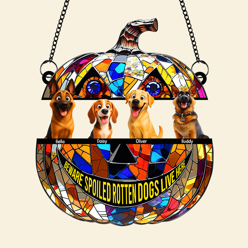 Pumpkin Suncatcher Ornament - Personalized Halloween Gifts For Dog Lovers 05tgqn090825 - Ornament - GoDuckee