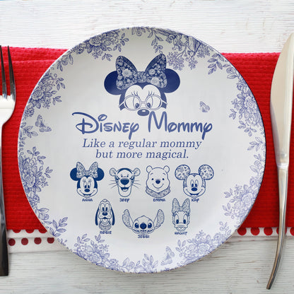 Magical Cartoon Characters Round Plate - Personalized Gift For Grandma/Mom 03PGLU260925