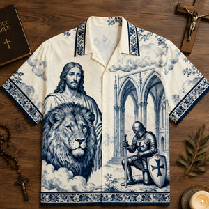 Faithful Knight Toile de Jouy Hawaiian Shirt - Personalized Gifts For Christian 02HULU170626