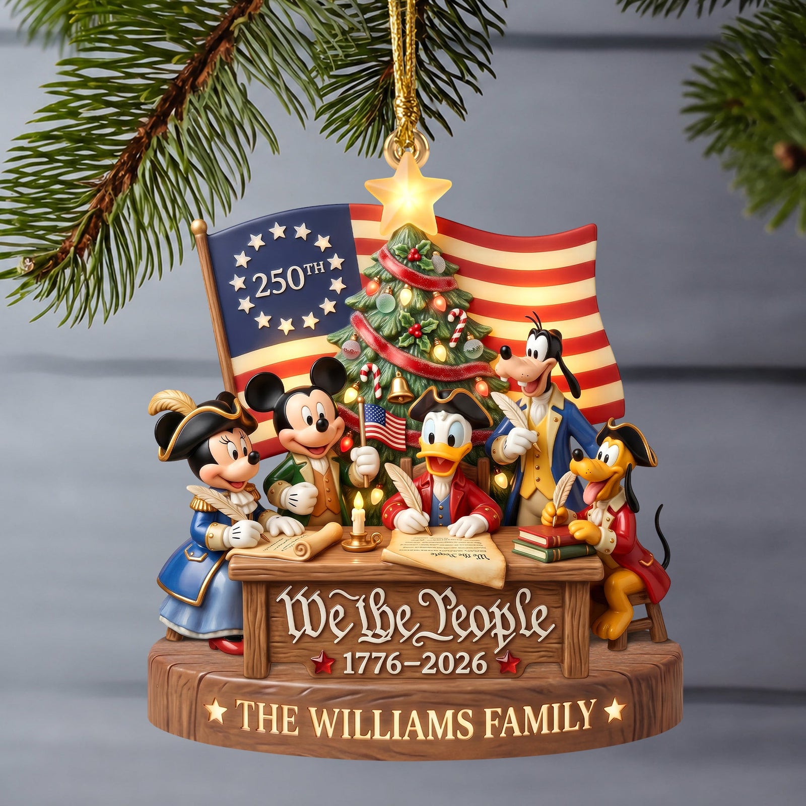 Patriotic Anniversary Personalized Christmas Family Gifts 06PAQN240826