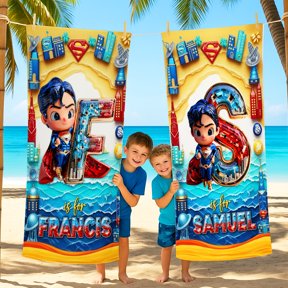 Personalized Gifts For Kids Beach Towel, Boy Style 05TGPU180725